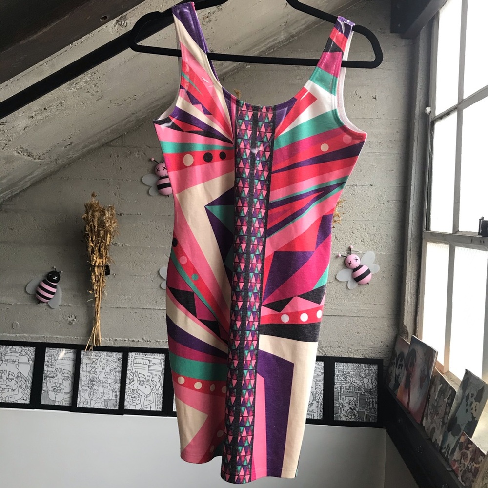 Poetry Geometric Colorful Bodycon Dress
